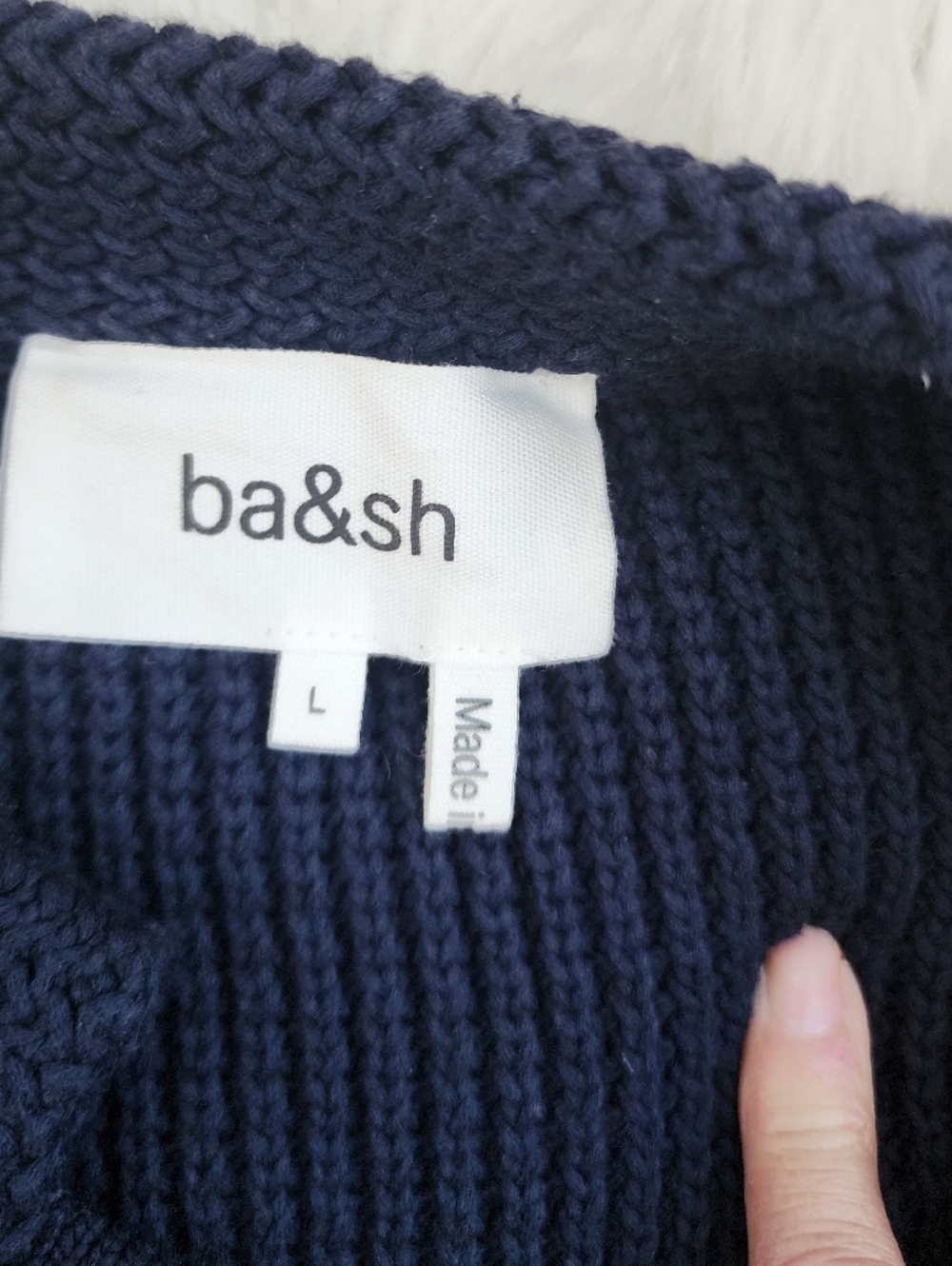 BA&SH LOUMAN LONG-SLEEVE CARDIGAN SIZE LARGE WOOL BLEND RETAIL $465 NWOT - Picture 10 of 16